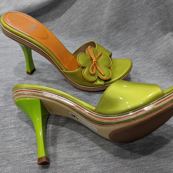 Stuart Weitzman Green Orange Petalmania heels - Picture 6 of 8